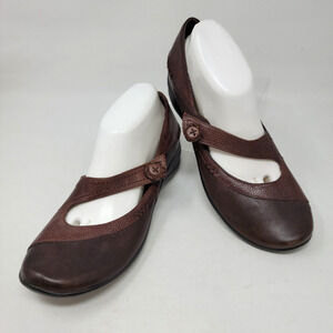 Hush Puppies Women's 10N Two Tone Brown Leather Mary Jane Shoes H501271 Narrow